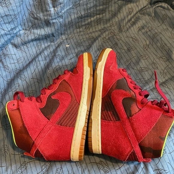 Nike dunks sky high noble red suede camo hidden wedge sneaker 5.5 - Picture 8 of 8